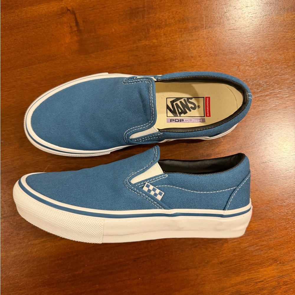 Vans Classic Blue Skate Slip-Ons / W8